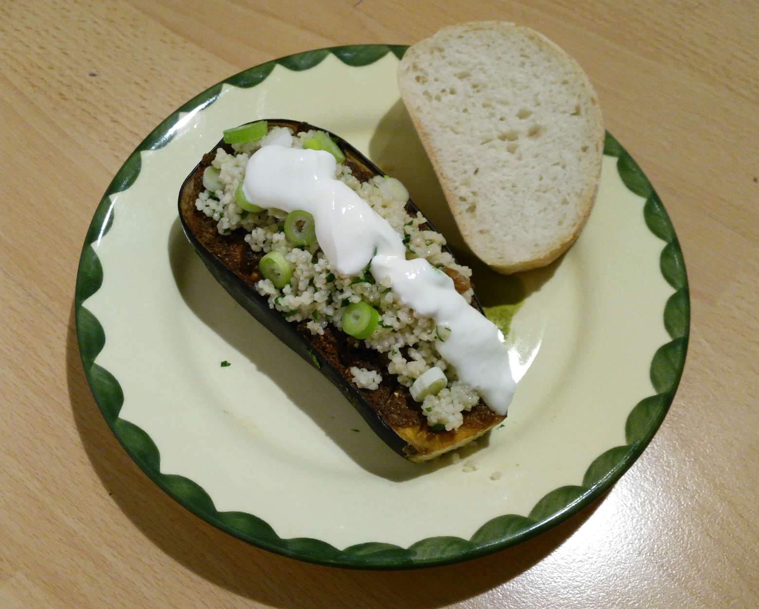 Auberginen mit Chermoula und Couscous-Salat