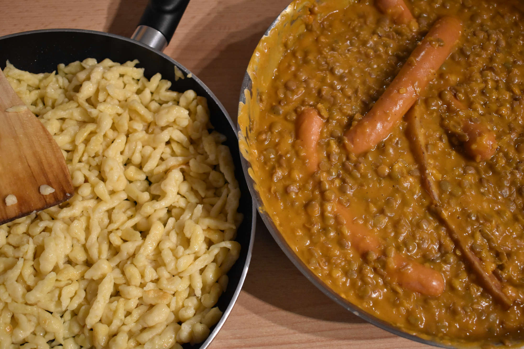 Linsen und Spätzle