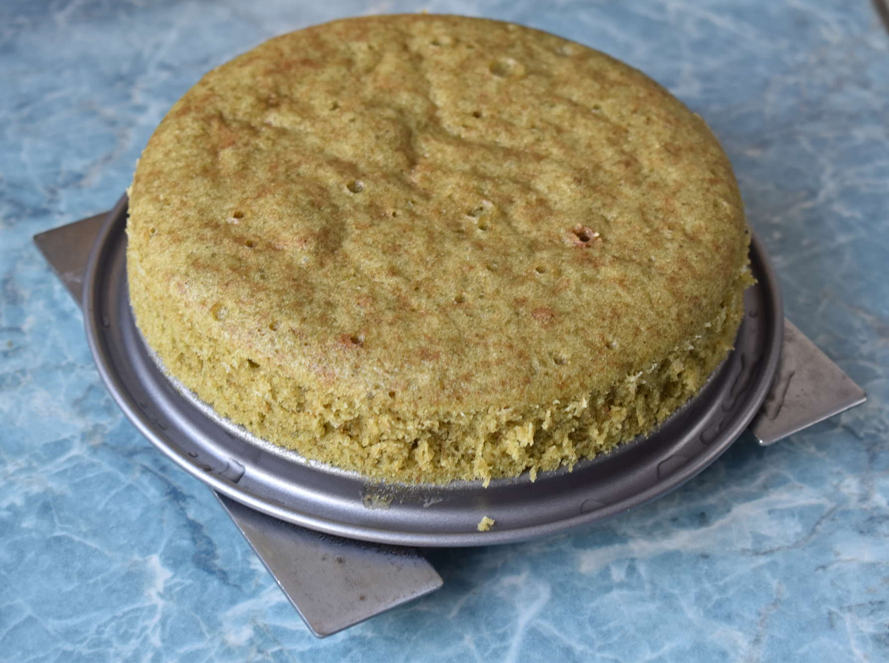 Gedämpfter Matcha-Kuchen