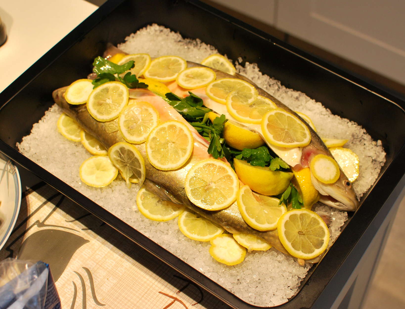 Saibling in Salzkruste